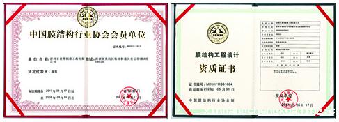 资质证书 世界杯直播平台网站官网膜结构