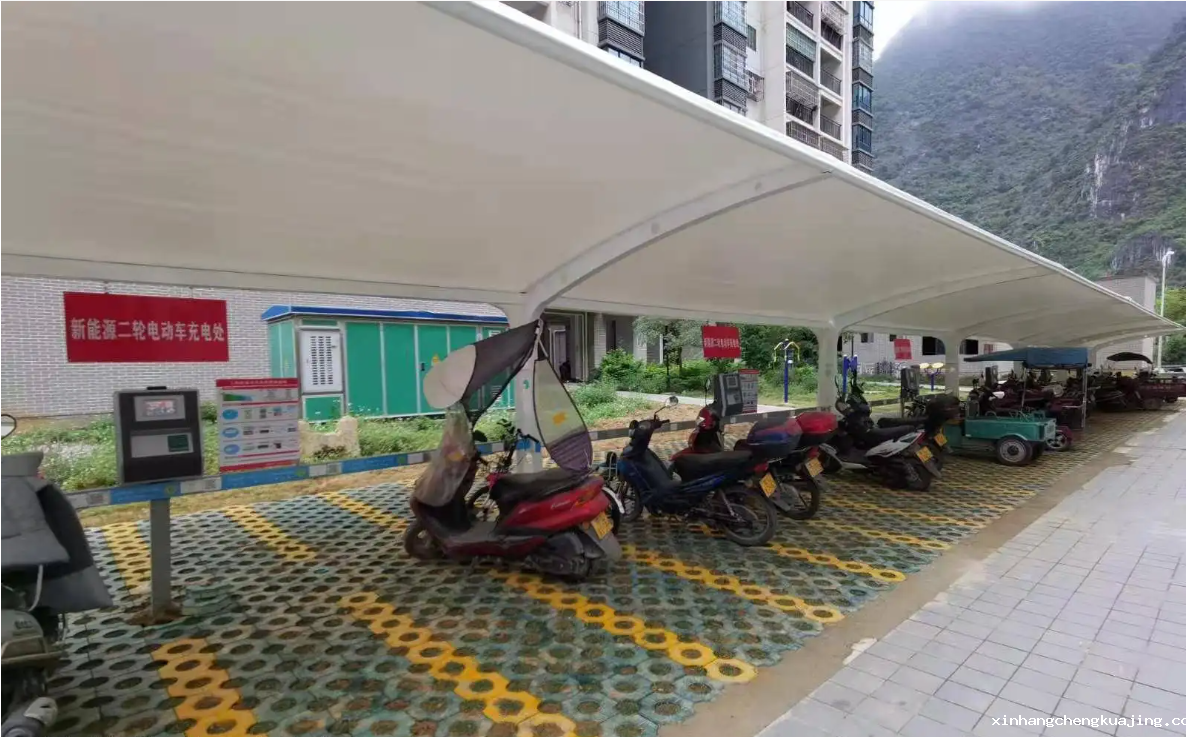 电动车膜结构车棚 电动车膜结构车棚