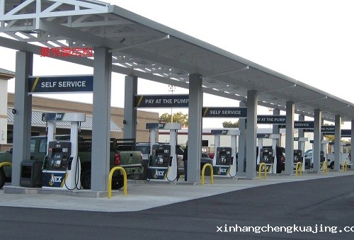 膜结构加油站雨棚 膜结构加油站雨棚