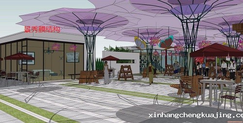 深圳商业街景观膜结构棚制作 深圳商业街景观膜结构棚制作