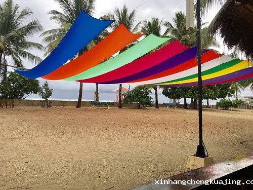 商业街彩色膜遮阳棚 商业街彩色膜遮阳棚