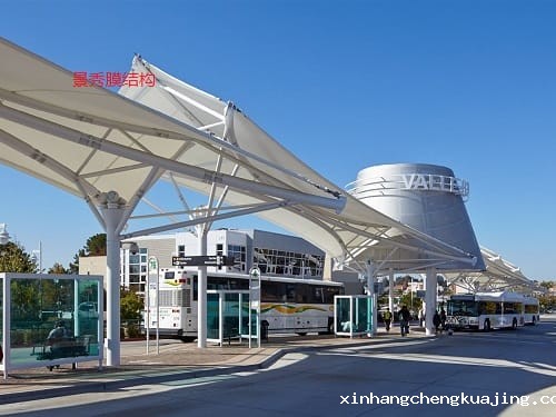 膜结构公交站台遮阳棚