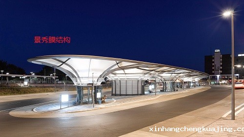 检查站车道雨棚采用膜结构